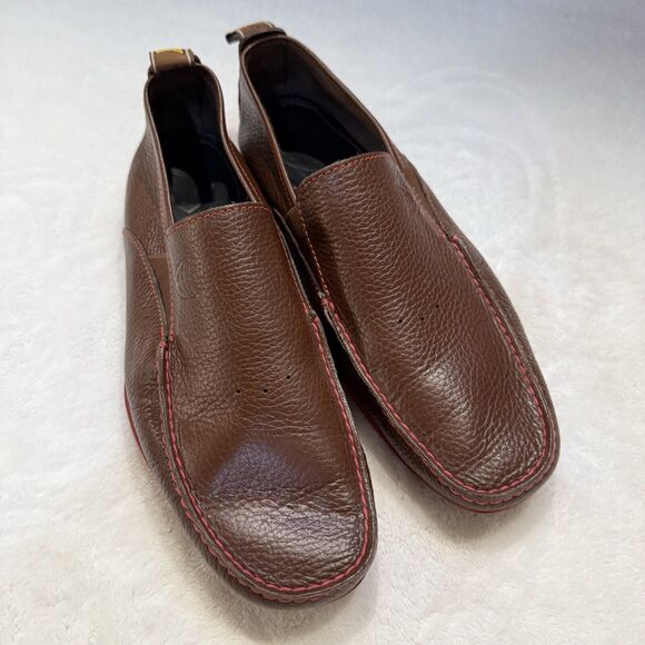 Michael Toschi Onda SE Driving Loafers Men\'s 9.5 Brown Red Sole MSRP $575 main image 4